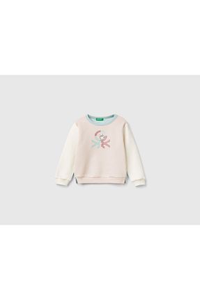 سوئیشرت صورتی بچه گانه ساده United Colors of Benetton - کد 877238357