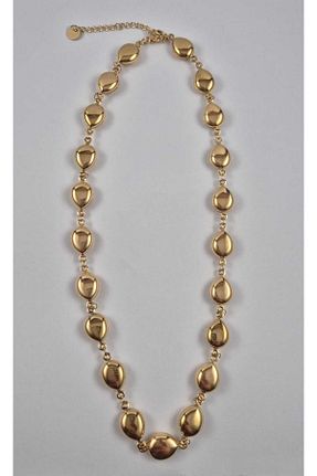 گردنبند استیل ( فولاد ) زرد زنانه روکش طلا Ekc style - کد 877273149