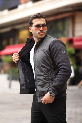 کاپشن طوسی مردانه اسلیم فیت HI MEN - کد 877279085