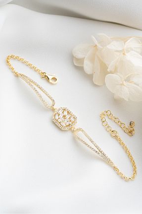 دستبند نقره طلائی زنانه 925 عیار MIDDLEMIST - کد 877288418