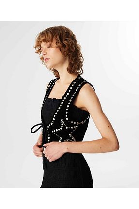 جلیقه مشکی زنانه اسلیم فیت Twist - کد 877295582