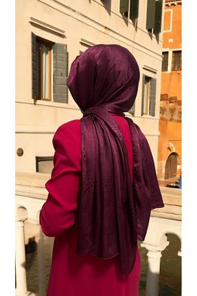 شال زرشکی زنانه پلی ساتن Golden Rose - کد 877309866