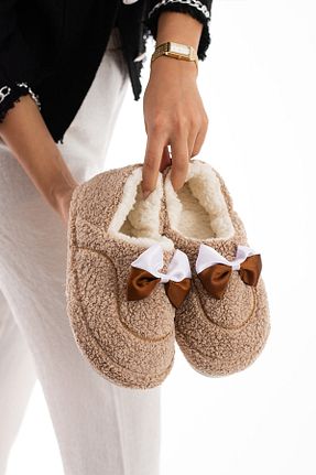 پاندوف بژ زنانه مخملی star shoes - کد 877338045