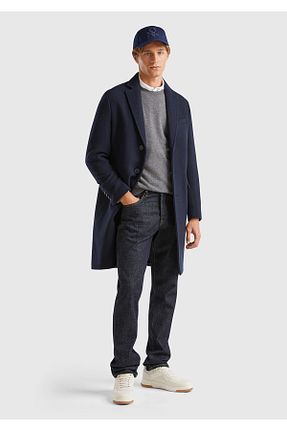 پالتو پشمی سرمه ای مردانه رگولار United Colors of Benetton - کد 877365015