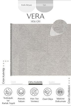 فرش طوسی قابل شستشو Cool Halı - کد 476013372