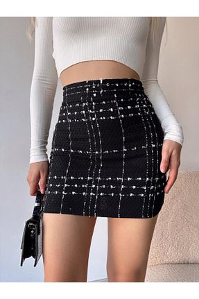 دامن مشکی زنانه پنبه ای KüButik - کد 877380124