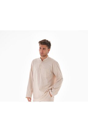 پیراهن بژ مردانه گشاد BESEDU - کد 877380513