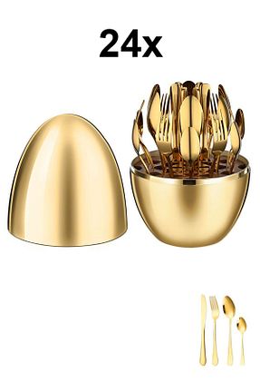 قاشق و چنگال و کارد طلائی 6 نفره Chavin - کد 841527307