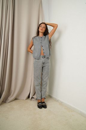 شلوار طوسی زنانه پارچه SeninOlsun - کد 858429401