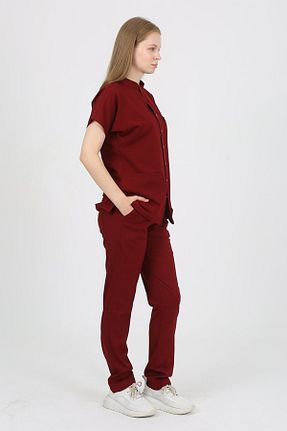 ست بالاتنه و پائین تنه زرشکی زنانه بافتنی Nevsa - کد 877434694