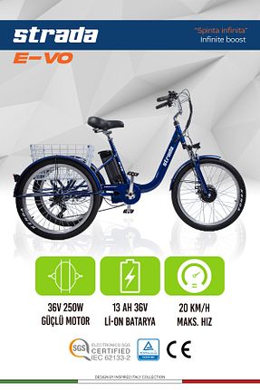 دوچرخه برقی آبی ندارد Strada - کد 863840798