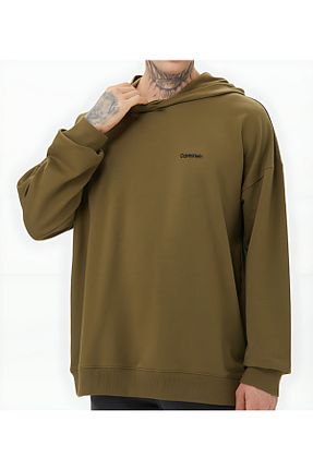 سوئیشرت خاکی مردانه ساده Calvin Klein - کد 877454640