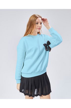 سوئیشرت آبی زنانه ساده Purpleclo - کد 877489990
