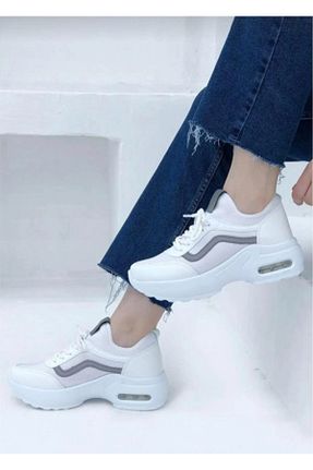 کفش اسنیکر سفید زنانه بند دار Flet - کد 877499833