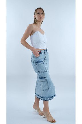 دامن آبی زنانه جین Miapiashop - کد 713136074