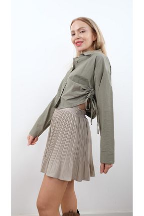 پیراهن خاکی زنانه اورسایز Miapiashop - کد 877526493