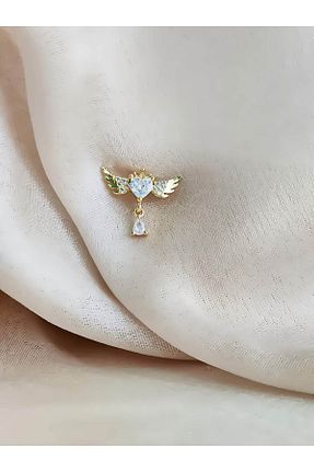 گوشواره غضروفی جواهر طلائی زنانه استیل ضد زنگ Eva Takı Store - کد 877516417
