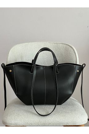 کیف دوشی مشکی زنانه چرم مصنوعی Genel Markalar - کد 877524940
