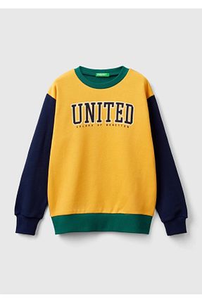 سوئیشرت زرد بچه گانه چاپی United Colors of Benetton - کد 849112010
