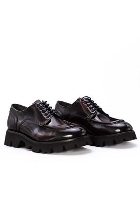 کفش کژوال زرشکی مردانه چرم خالص Gusse - کد 847787823