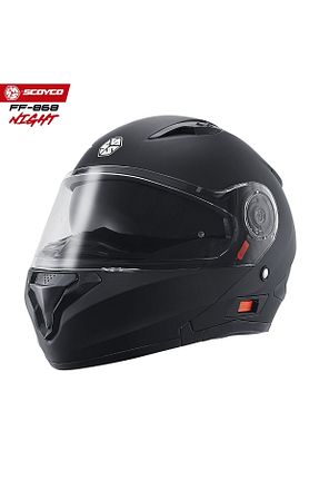 کلاه ایمنی موتور سواری مشکی چانه بازشو Scoyco - کد 865009280