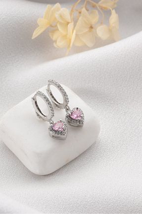 گوشواره نقره صورتی زنانه 925 عیار ESSARE - کد 877547325