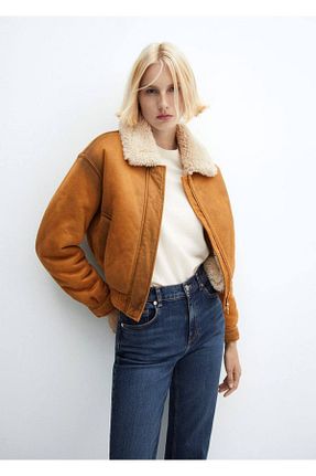 کت قهوه ای زنانه رگولار MANGO - کد 766003644