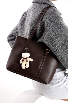 کیف دوشی قهوه ای زنانه چرم مصنوعی NWR BAGS - کد 877547844