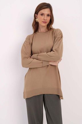 تونیک حجاب قهوه ای زنانه ویسکون ALLDAY - کد 877558257