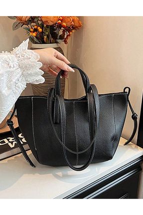 کیف دوشی مشکی زنانه چرم مصنوعی İAMBTŞY - کد 877560332