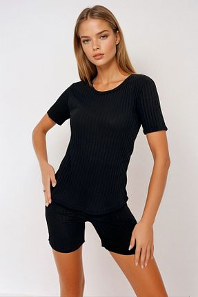 ست بالاتنه و پائین تنه مشکی زنانه بافتنی VAGGON - کد 877567764