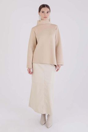 بلوز حجاب بژ زنانه Relaxed ALLDAY - کد 877602687