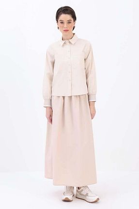 پیراهن حجاب بژ زنانه Relaxed ALLDAY - کد 877602750