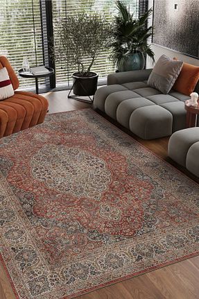 فرش نارنجی قابل شستشو Cool Halı - کد 868868745
