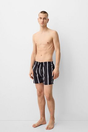 مایو مشکی مردانه پلی استر Bershka - کد 877640857