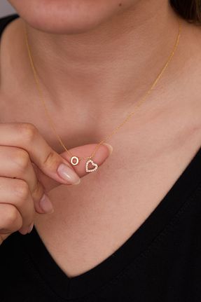 گردنبند نقره طلائی زنانه 925 عیار Elika Silver - کد 877648654