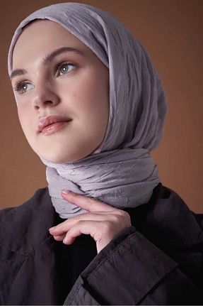 روسری طوسی پنبه ای Modakaşmir - کد 870481773