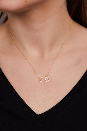 گردنبند نقره طلائی زنانه 925 عیار Elika Silver - کد 877648501