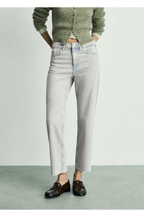 شلوار جین آبی زنانه رگولار MANGO - کد 931203810
