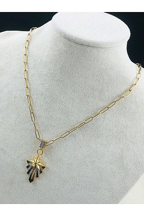 گردنبند استیل ( فولاد ) زرد زنانه استیل ضد زنگ DS DİAMONDSHOP - کد 877669828