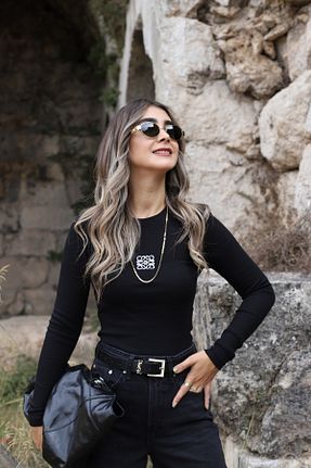 بلوز مشکی زنانه رگولار bytugcekaya - کد 877673645