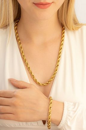 گردنبند استیل ( فولاد ) طلائی زنانه استیل (فولاد) OSMANLI GÜMÜŞ - کد 772540179