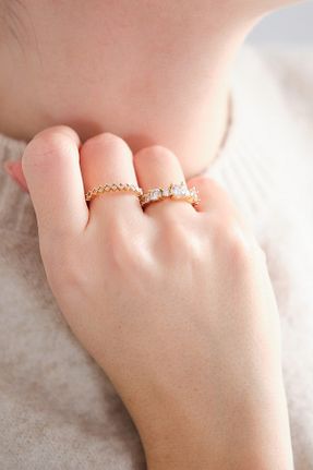انگشتر جواهر زرد زنانه زیرکن AURRARİ - کد 877677022