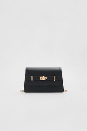 کیف دوشی مشکی زنانه پلی اورتان Stradivarius - کد 877682629