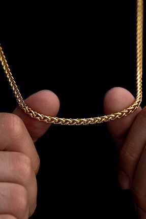 گردنبند استیل ( فولاد ) طلائی مردانه استیل ضد زنگ OSMANLI GÜMÜŞ - کد 771517540
