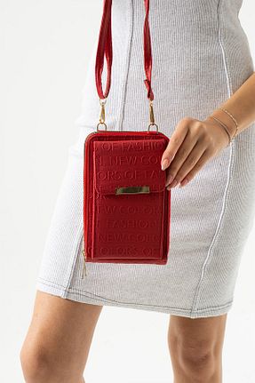 کیف دوشی قرمز زنانه چرم مصنوعی NWR BAGS - کد 877677967