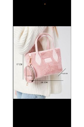 کیف دوشی صورتی زنانه پنبه پلی استر torime - کد 876502119