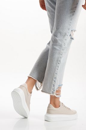 کفش پیاده روی بژ زنانه چرم مصنوعی La-Wie Shoes - کد 877682794