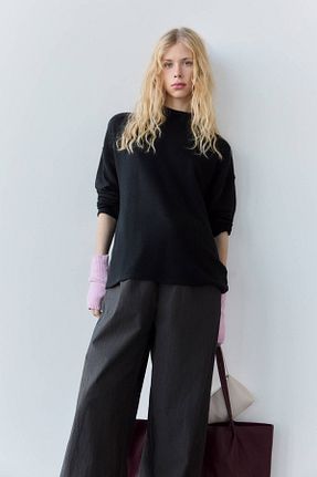 پلیور مشکی زنانه ساده Pull & Bear - کد 883461566