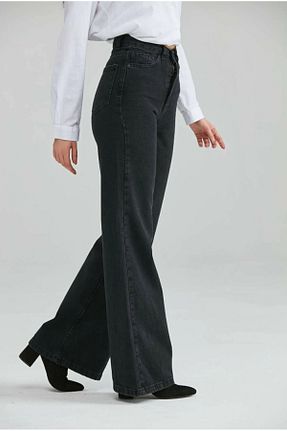 شلوار جین مشکی زنانه پاچه گشاد mintev - کد 877705596